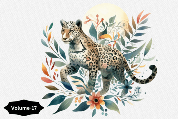 Download Watercolor Leopard Cliparts Volume –17 - Cliparts Collection