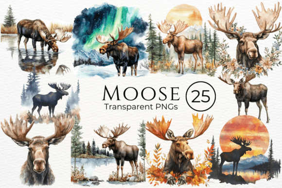Download Moose Watercolor Cliparts - Cliparts Collection