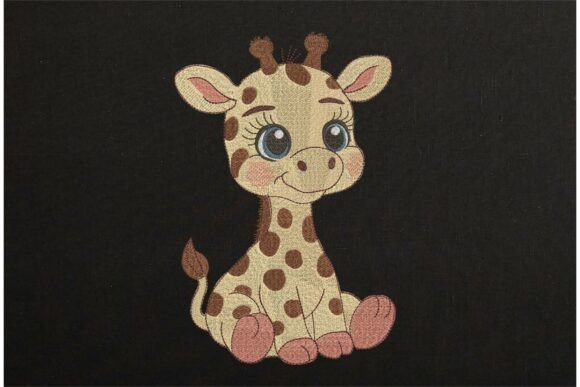 Download Cute Baby Giraffe Safari Animal Black - Safari animal Collection