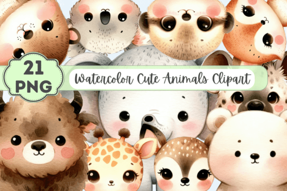 Download Cute Watercolor Animals Clipart - Cute watercolor animal Collection