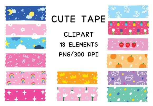 Download Cute Colorful Tape Clipart. - Tape Collection