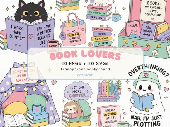 Download Book Lover Pastel Cliparts, Booktrovert - Cliparts Collection
