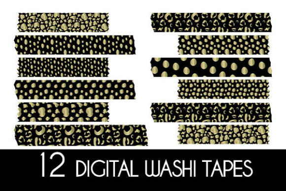 Download Gold and Black Animal Print Washi Tapes - Tape Collection