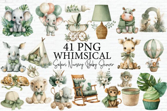 Download Watercolor Safari Animals Clipart - Safari animal Collection