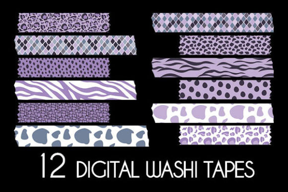 Download Purple Animal Prints Washi Tapes Pattern - Tape Collection
