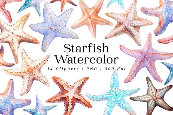 Download Sea Stars Starfish Watercolor Cliparts - Cliparts Collection