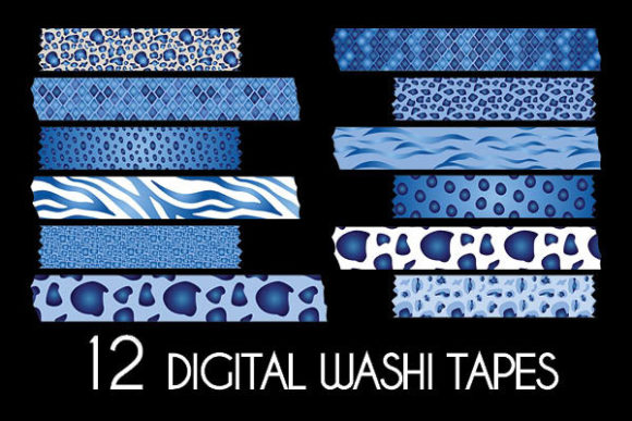 Download Blue Metallic Animal Prints Washi Tapes - Tape Collection