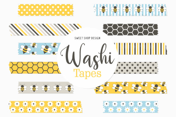 Download Digital Washi Tape Honey and Bees - Tape Collection