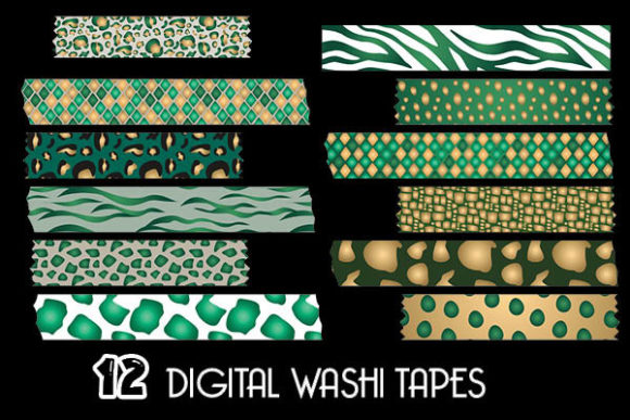 Download Green Gold Animal Prints Washi Tapes - Tape Collection