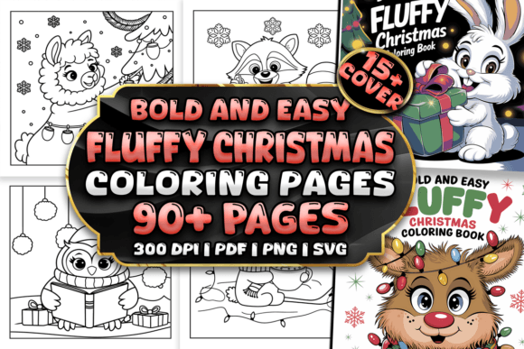 Download Bold and Easy Fluffy Christmas Coloring - Premium Resources