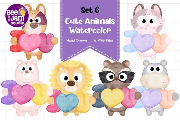 Download Cute Watercolor Animal Designs, PNG File - Cute watercolor animal Collection
