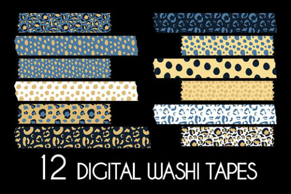 Download Blue Animal Prints Washi Tapes Pattern - Tape Collection