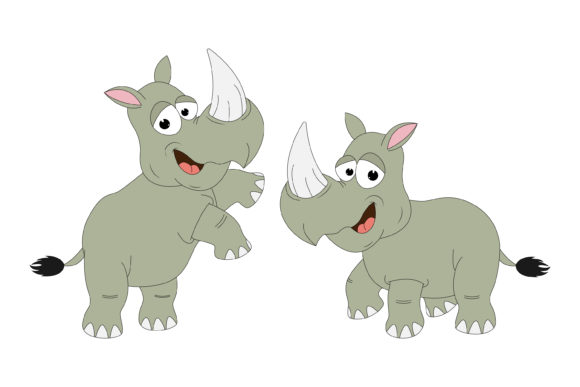 Download Cute Rhino Animal Cartoon - Premium Resources