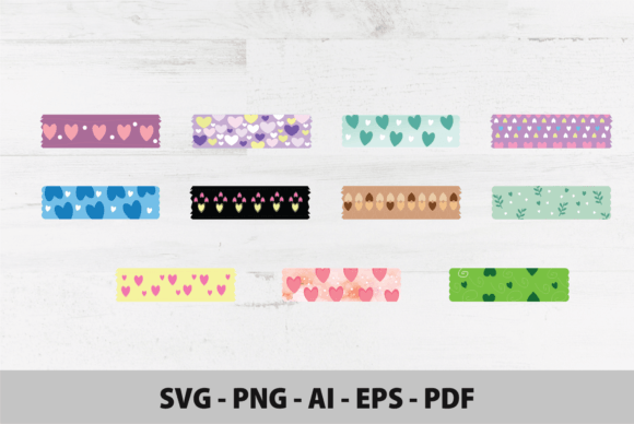 Download Cute Love Tape SVG File Bundle - Tape Collection