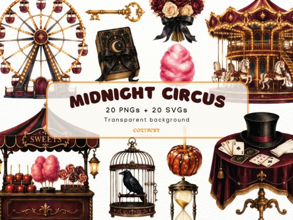 Download Dark Circus Watercolor Cliparts PNG - Cliparts Collection