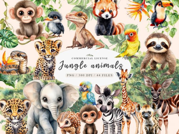 Download Safari Animals Png, Cute Jungle Animal - Safari animal Collection