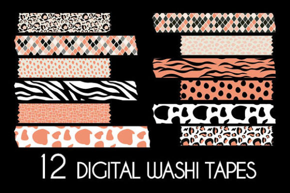 Download Orange Animal Prints Washi Tapes Pattern - Tape Collection