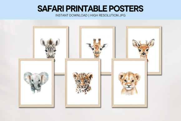 Download Safari Animals Prints Nursery Wall Art - Safari animal Collection