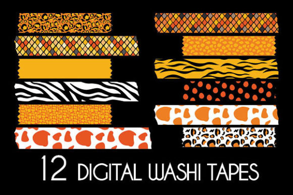 Download Orange Animal Prints Washi Tapes Pattern - Tape Collection