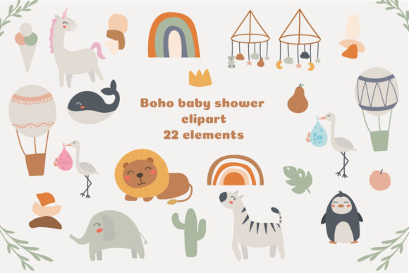 Download Boho Baby Shower, Safari Animals Clipart - Safari animal Collection