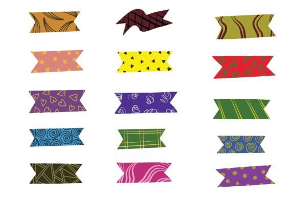 Download A Set of Colorful and Pattern Washi Tape - Tape Collection