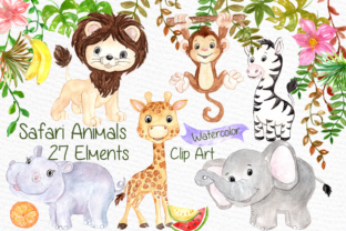 Download Watercolor Safari Animals Clipart Kids Jungle Animals Clipart - Safari animal Collection